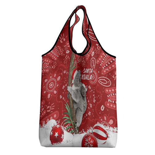 Australia Christmas Aboriginal Grocery Bag Santa Koala Ver01