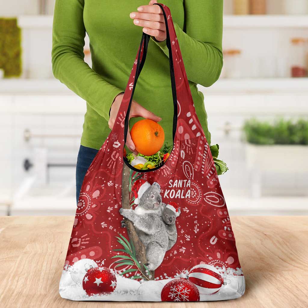 Australia Christmas Aboriginal Grocery Bag Santa Koala Ver01