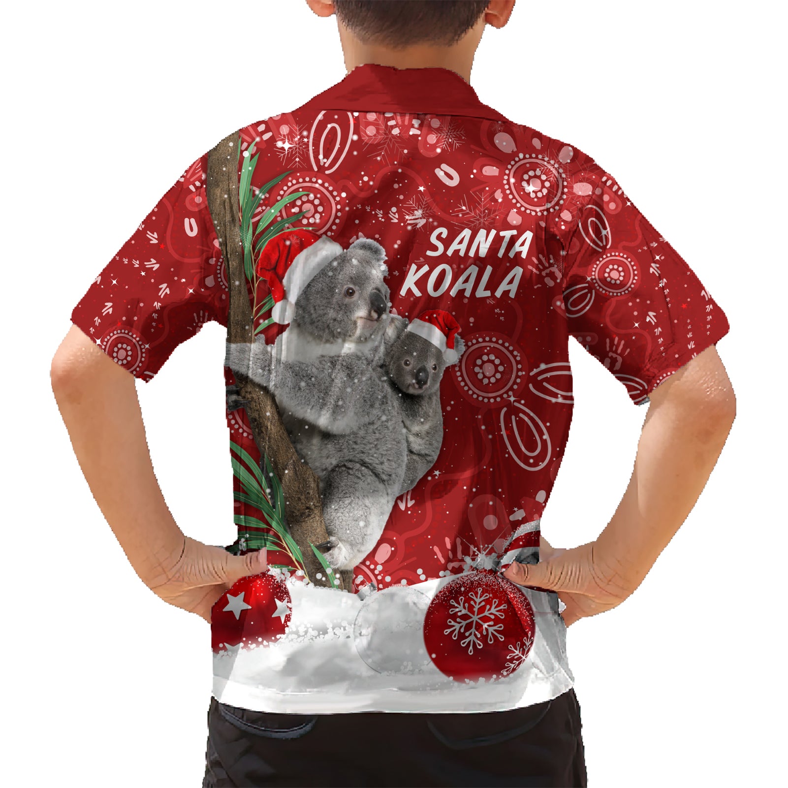 australia-christmas-aboriginal-kid-hawaiian-shirt-santa-koala-ver01