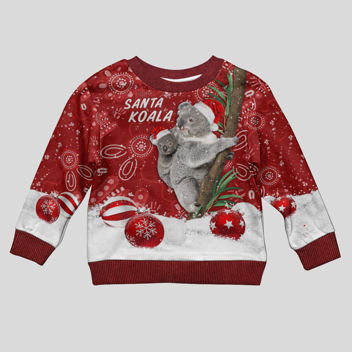 australia-christmas-aboriginal-kid-ugly-christmas-sweater-santa-koala-ver01
