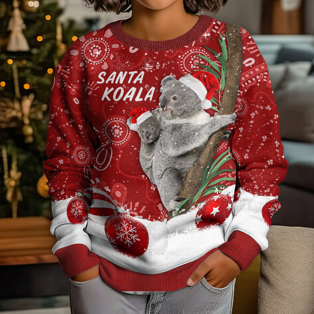 australia-christmas-aboriginal-kid-ugly-christmas-sweater-santa-koala-ver01