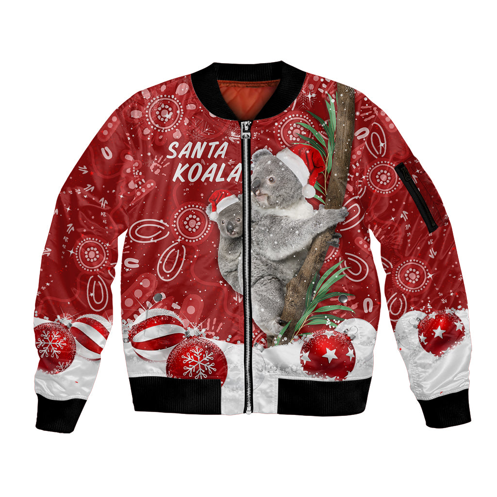 australia-christmas-aboriginal-sleeve-zip-bomber-jacket-santa-koala-ver01