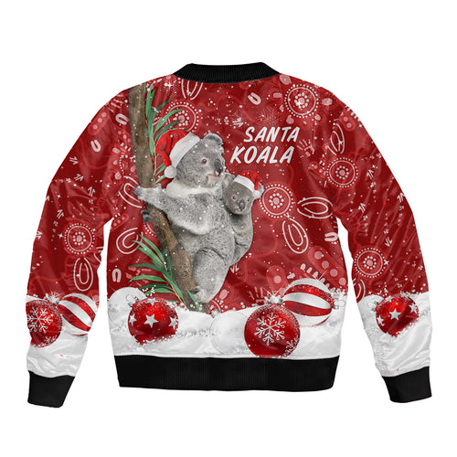 australia-christmas-aboriginal-sleeve-zip-bomber-jacket-santa-koala-ver01