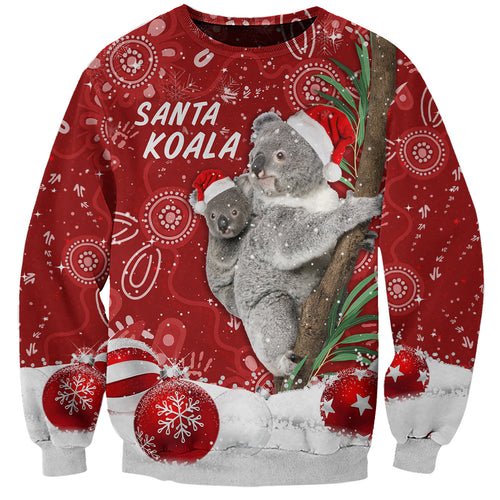 australia-christmas-aboriginal-sweatshirt-santa-koala-ver01