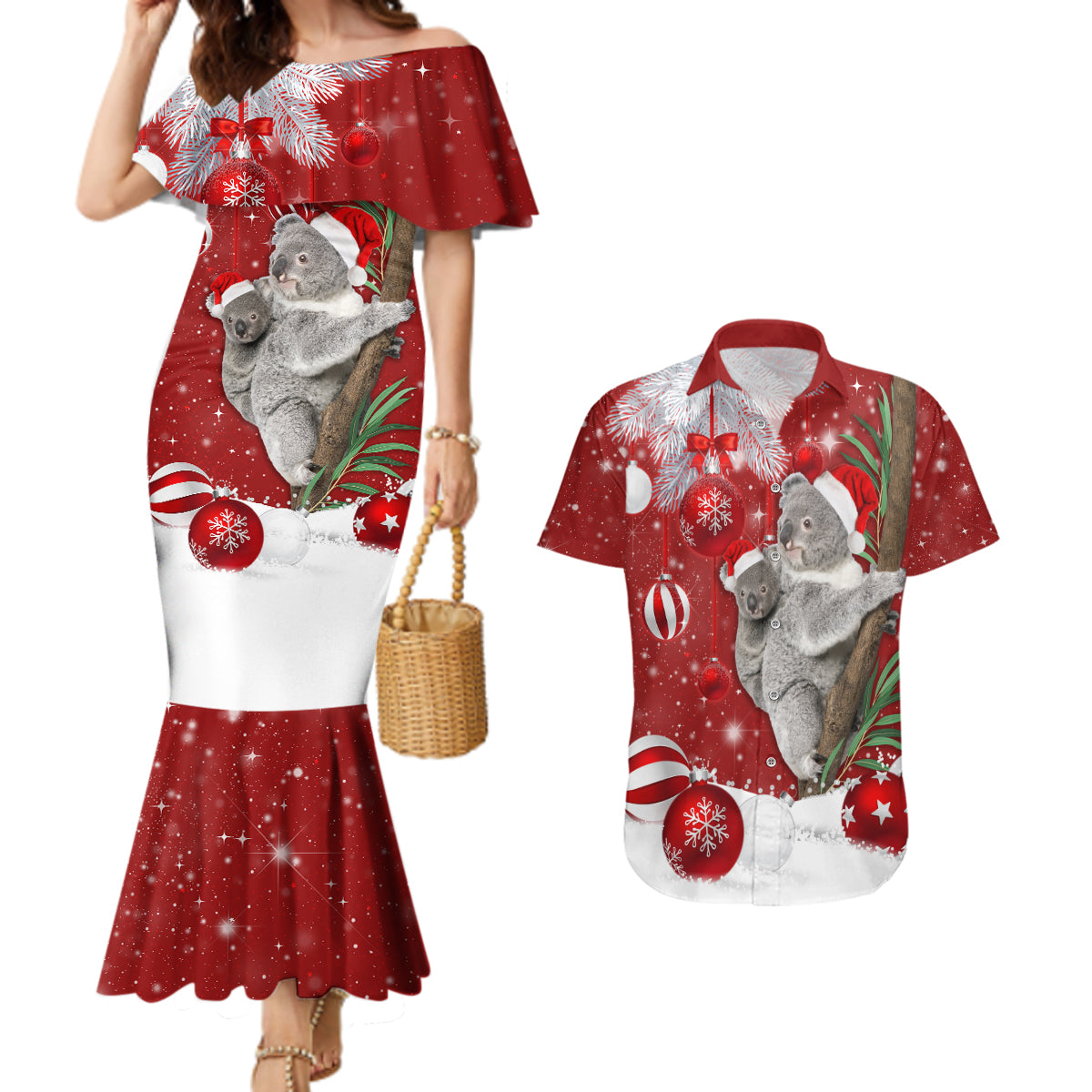 australia-christmas-couples-matching-mermaid-dress-and-hawaiian-shirt-santa-koala-ver02