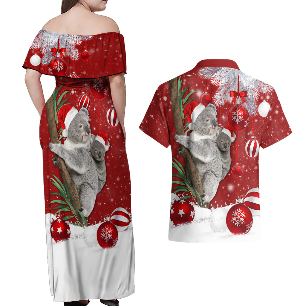 australia-christmas-couples-matching-off-shoulder-maxi-dress-and-hawaiian-shirt-santa-koala-ver02