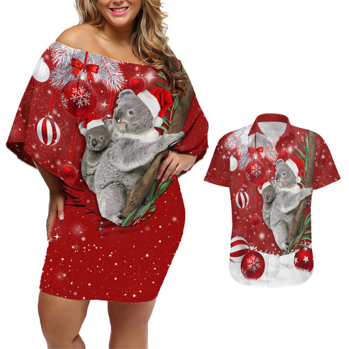 australia-christmas-couples-matching-off-shoulder-short-dress-and-hawaiian-shirt-santa-koala-ver02