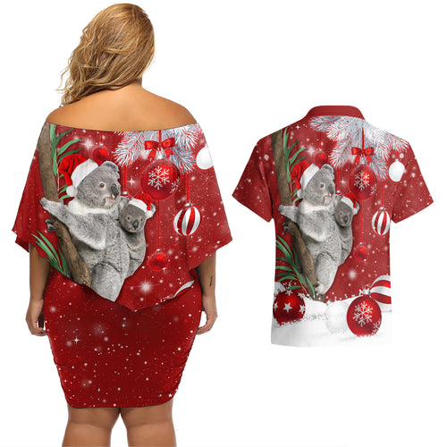 australia-christmas-couples-matching-off-shoulder-short-dress-and-hawaiian-shirt-santa-koala-ver02