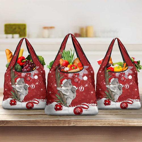 Australia Christmas Grocery Bag Santa Koala Ver02