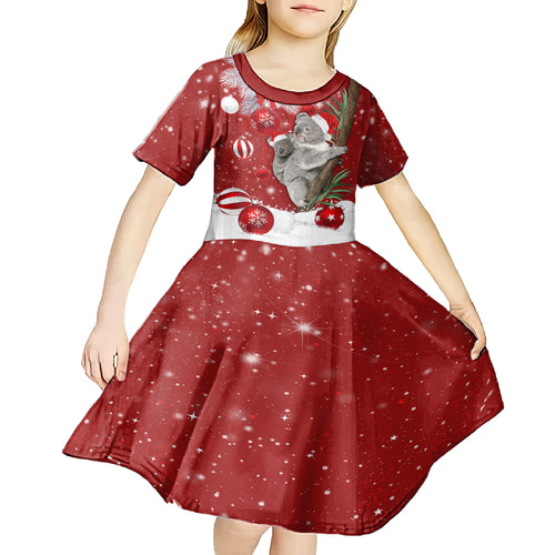 australia-christmas-kid-short-sleeve-dress-santa-koala-ver02