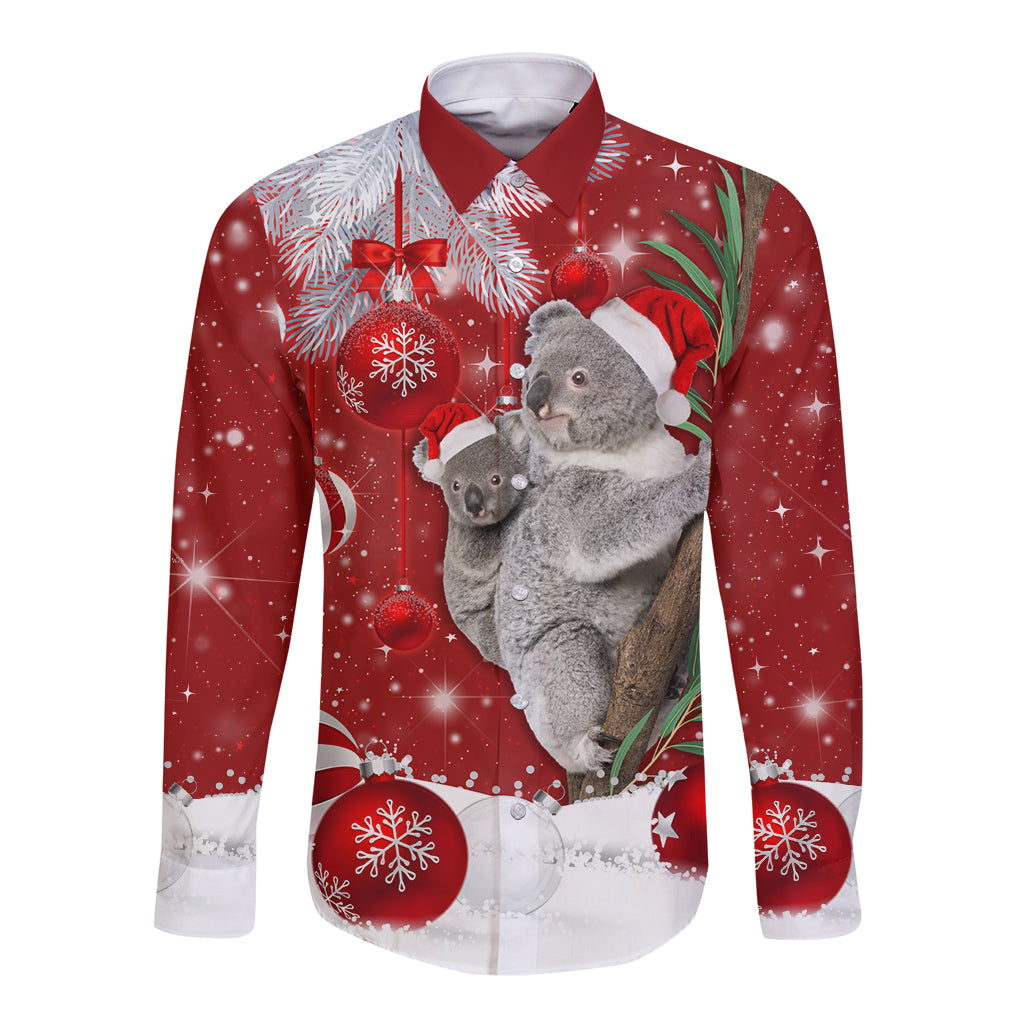australia-christmas-long-sleeve-button-shirt-santa-koala-ver02
