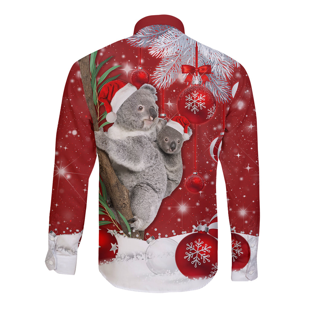 australia-christmas-long-sleeve-button-shirt-santa-koala-ver02
