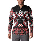 Personalised Taniko Motifs Aotearoa Button Sweatshirt Waitangi Kowhaiwhai Kiwi