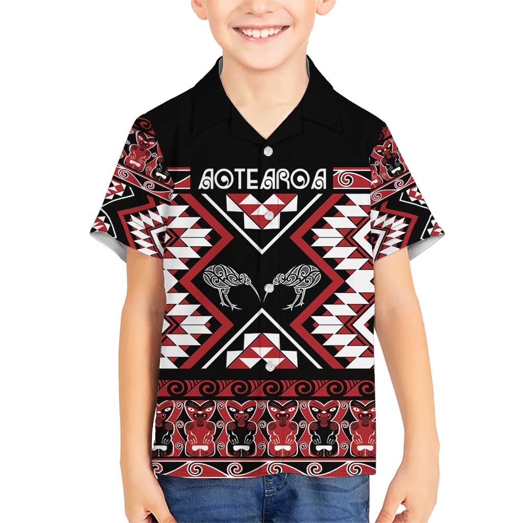 Personalised Taniko Motifs Aotearoa Hawaiian Shirt Waitangi Kowhaiwhai Kiwi