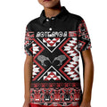 Personalised Taniko Motifs Aotearoa Kid Polo Shirt Waitangi Kowhaiwhai Kiwi