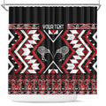 Personalised Taniko Motifs Aotearoa Shower Curtain Waitangi Kowhaiwhai Kiwi