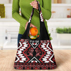 Personalised Aotearoa Waitangi Grocery Bag Taniko Motifs - Mania Gecko