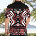 Personalised Aotearoa Waitangi Hawaiian Shirt Taniko Motifs - Mania Gecko
