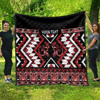 Personalised Aotearoa Waitangi Quilt Taniko Motifs - Mania Gecko