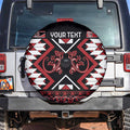 Personalised Aotearoa Waitangi Spare Tire Cover Taniko Motifs - Mania Gecko