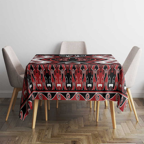 Personalised Aotearoa Waitangi Tablecloth Taniko Motifs - Mania Gecko