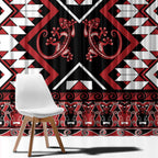 Personalised Aotearoa Waitangi Window Curtain Taniko Motifs - Mania Gecko
