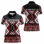 Personalised Aotearoa Waitangi Women Polo Shirt Taniko Motifs - Mania Gecko