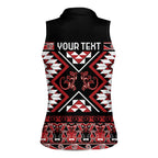 Personalised Aotearoa Waitangi Women Sleeveless Polo Shirt Taniko Motifs - Mania Gecko