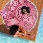 Australia Women's Day Aboriginal Beach Blanket Mother's Love