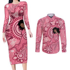 Australia Women's Day Aboriginal Couples Matching Long Sleeve Bodycon Dress and Long Sleeve Button Shirt Mother's Love