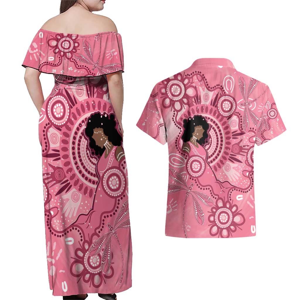 Australia Women's Day Aboriginal Couples Matching Off Shoulder Maxi Dress and Hawaiian Shirt Mother's Love