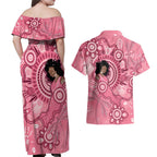 Australia Women's Day Aboriginal Couples Matching Off Shoulder Maxi Dress and Hawaiian Shirt Mother's Love