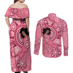 Australia Women's Day Aboriginal Couples Matching Off Shoulder Maxi Dress and Long Sleeve Button Shirt Mother's Love