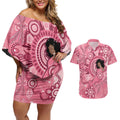 Australia Women's Day Aboriginal Couples Matching Off Shoulder Short Dress and Hawaiian Shirt Mother's Love