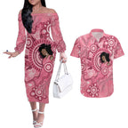 Australia Women's Day Aboriginal Couples Matching Off The Shoulder Long Sleeve Dress and Hawaiian Shirt Mother's Love