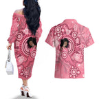 Australia Women's Day Aboriginal Couples Matching Off The Shoulder Long Sleeve Dress and Hawaiian Shirt Mother's Love