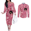 Australia Women's Day Aboriginal Couples Matching Off The Shoulder Long Sleeve Dress and Long Sleeve Button Shirt Mother's Love