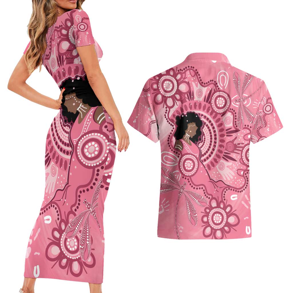 Australia Women's Day Aboriginal Couples Matching Short Sleeve Bodycon Dress and Hawaiian Shirt Mother's Love
