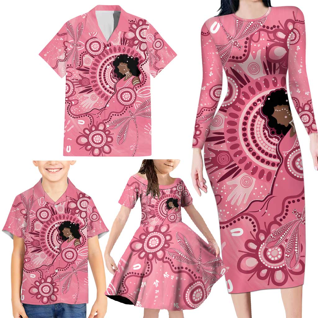 Australia Women's Day Aboriginal Family Matching Long Sleeve Bodycon Dress and Hawaiian Shirt Mother's Love