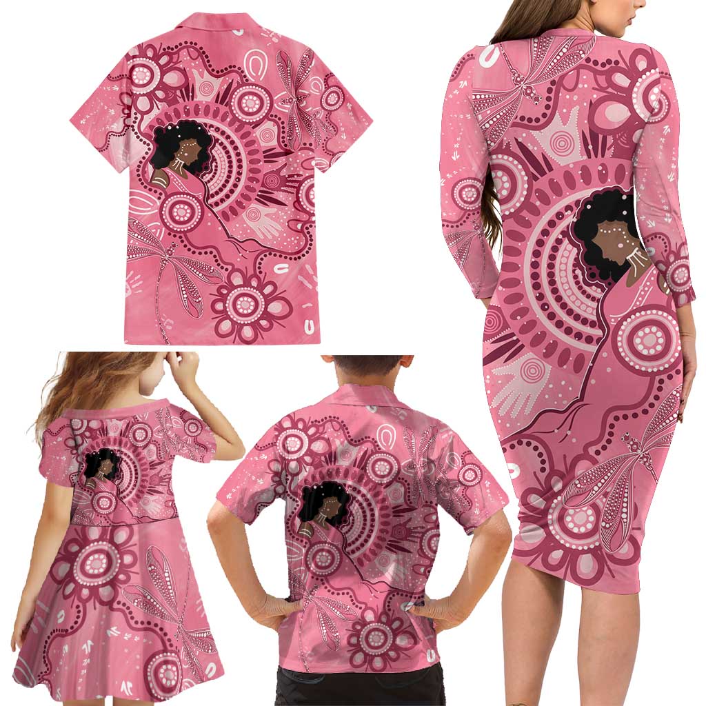 Australia Women's Day Aboriginal Family Matching Long Sleeve Bodycon Dress and Hawaiian Shirt Mother's Love