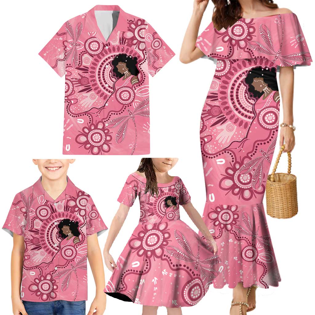Australia Women's Day Aboriginal Family Matching Mermaid Dress and Hawaiian Shirt Mother's Love