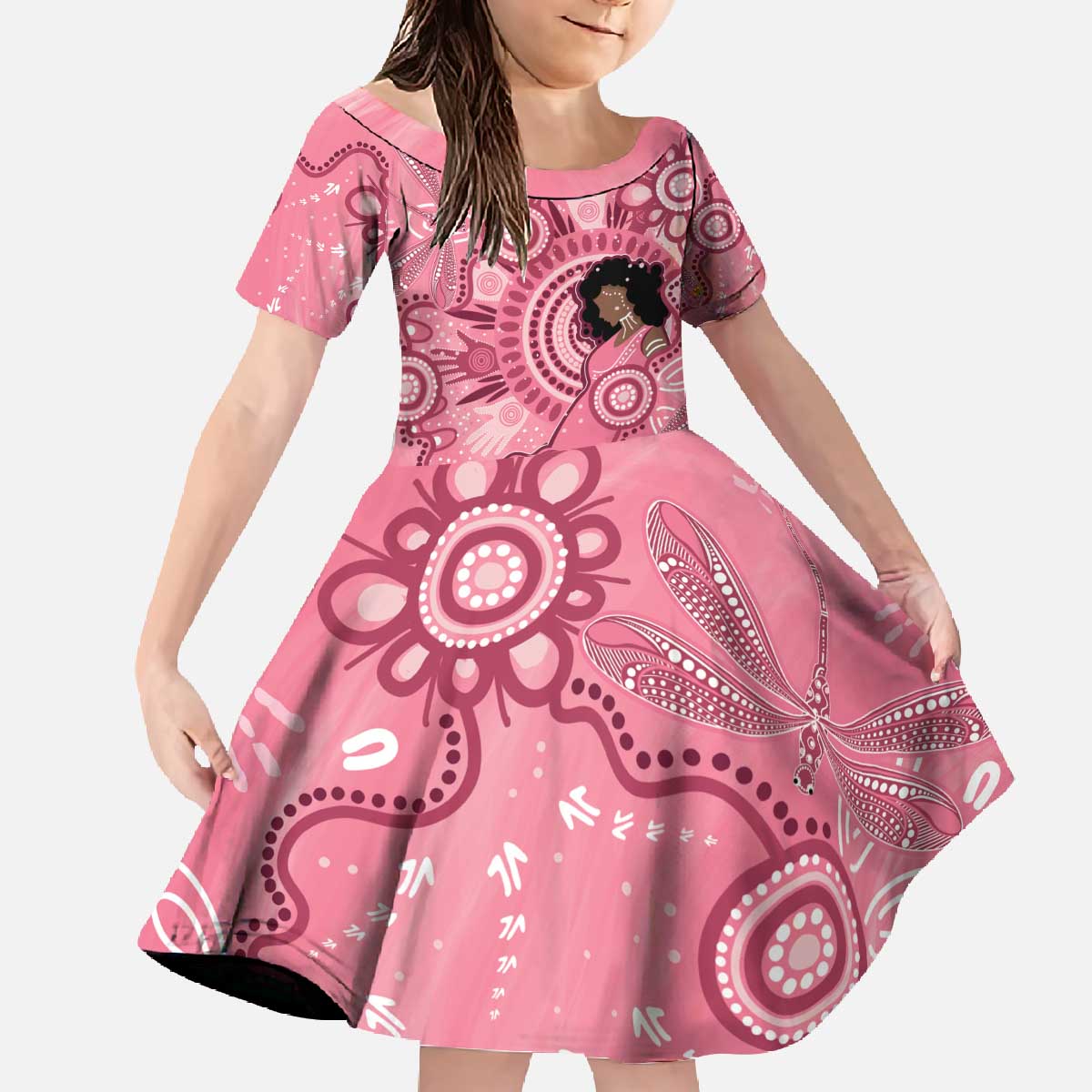 Australia Women's Day Aboriginal Family Matching Off The Shoulder Long Sleeve Dress and Hawaiian Shirt Mother's Love