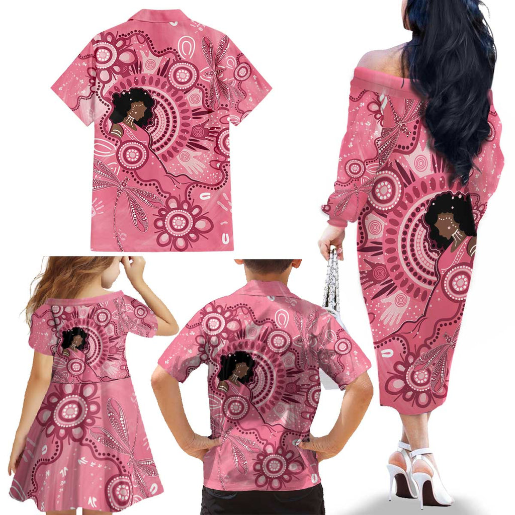 Australia Women's Day Aboriginal Family Matching Off The Shoulder Long Sleeve Dress and Hawaiian Shirt Mother's Love