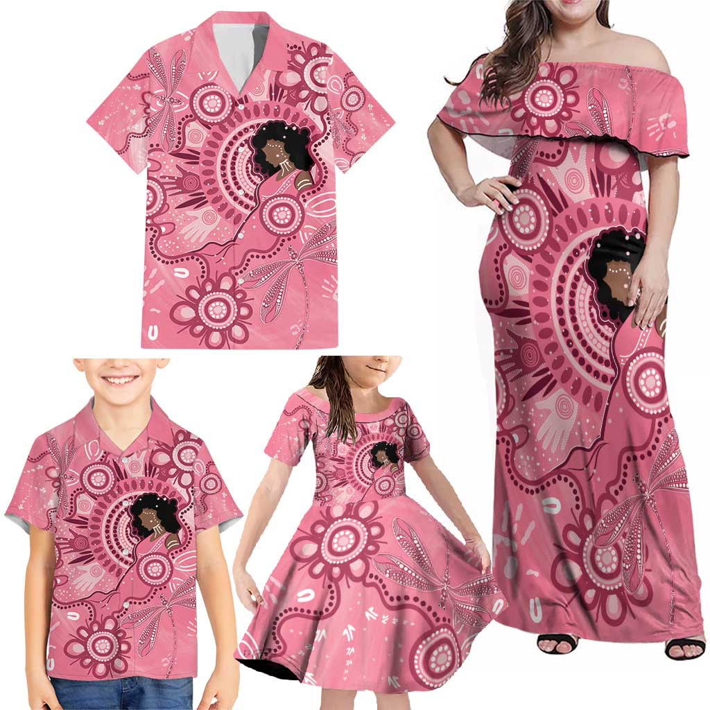 Australia Women's Day Aboriginal Family Matching Off Shoulder Maxi Dress and Hawaiian Shirt Mother's Love