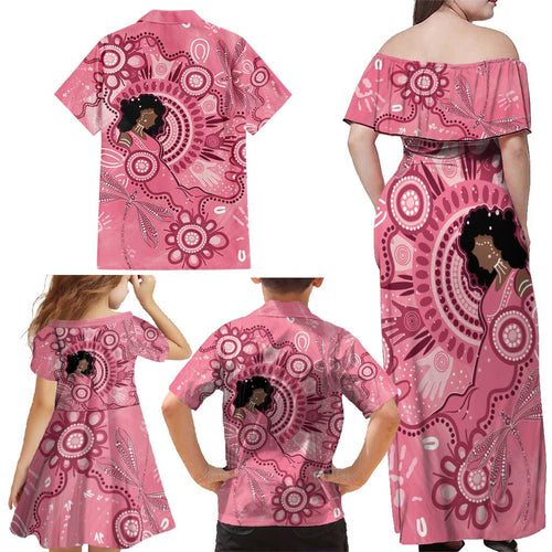 Australia Women's Day Aboriginal Family Matching Off Shoulder Maxi Dress and Hawaiian Shirt Mother's Love