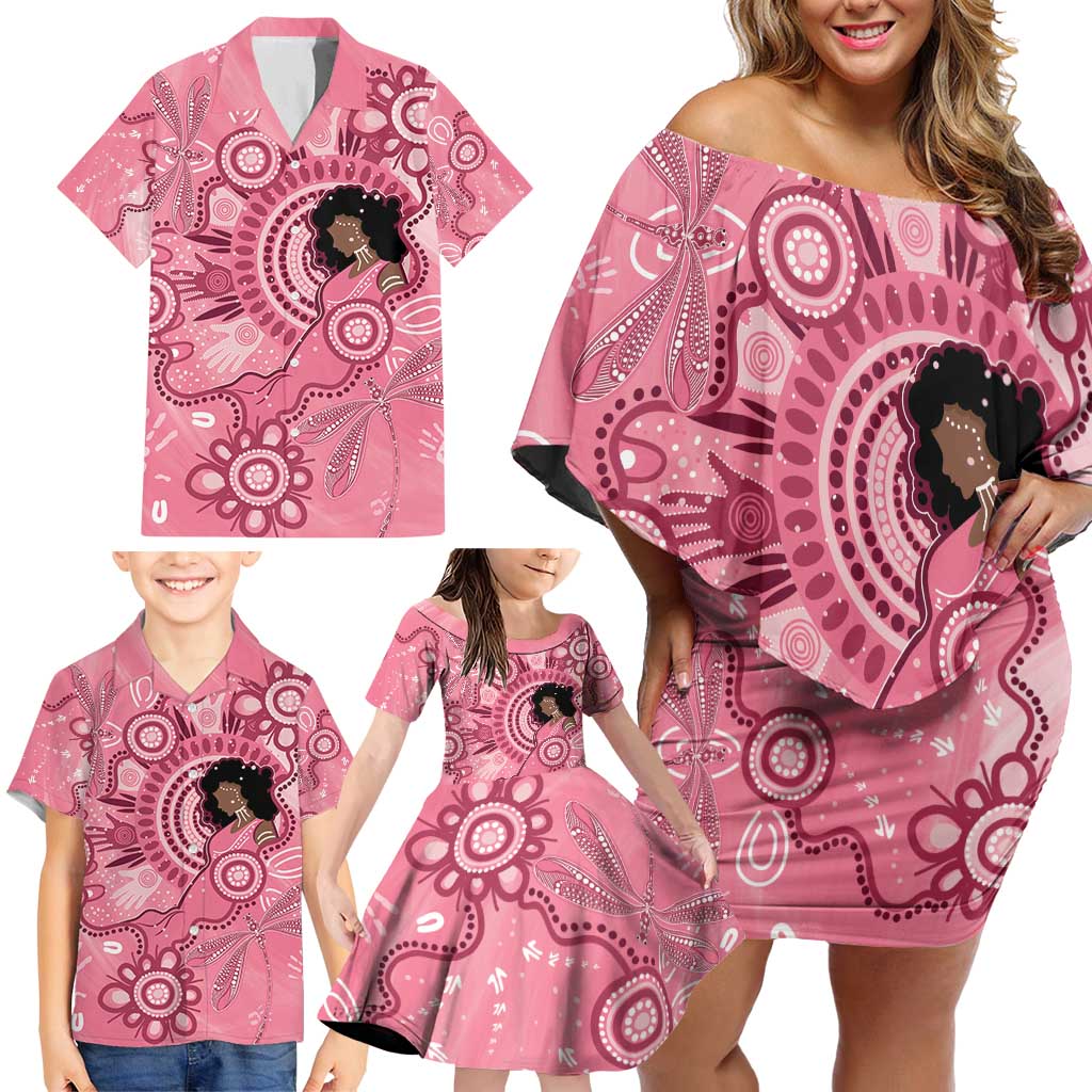 Australia Women's Day Aboriginal Family Matching Off Shoulder Short Dress and Hawaiian Shirt Mother's Love