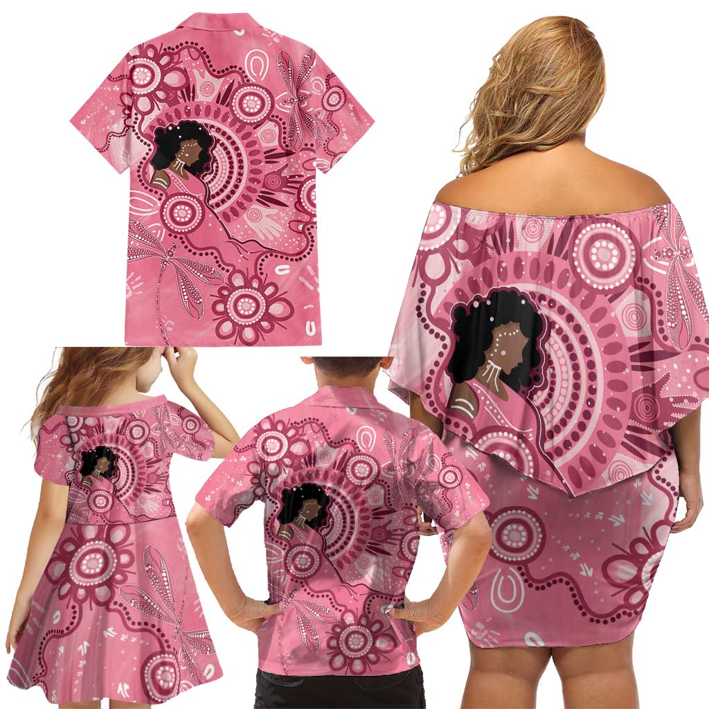 Australia Women's Day Aboriginal Family Matching Off Shoulder Short Dress and Hawaiian Shirt Mother's Love