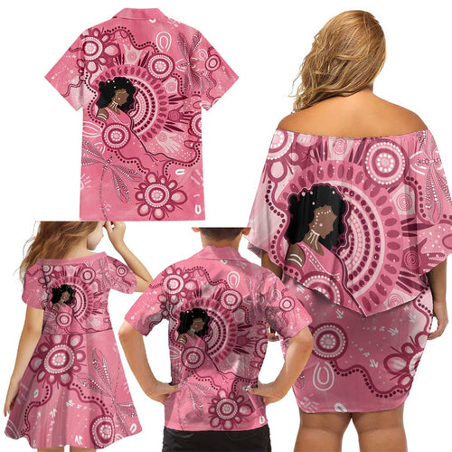 Australia Women's Day Aboriginal Family Matching Off Shoulder Short Dress and Hawaiian Shirt Mother's Love