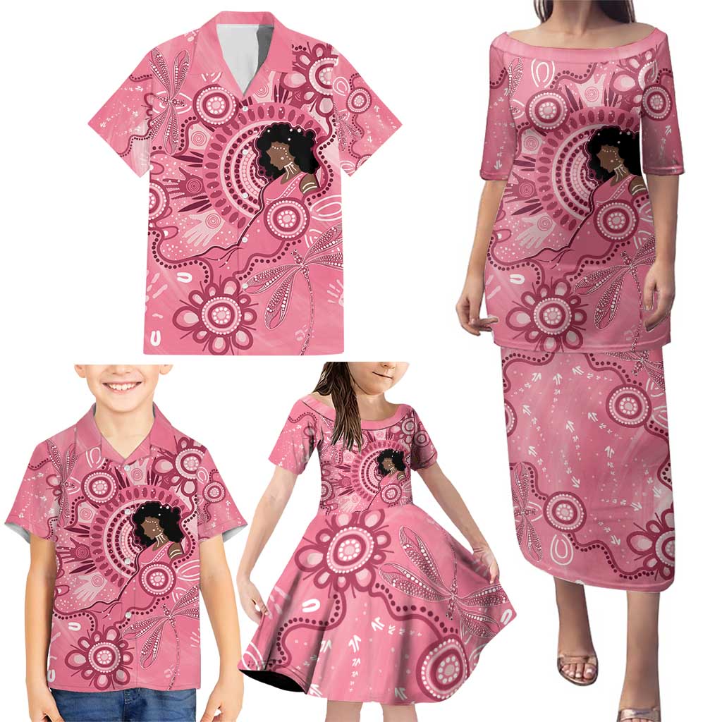 Australia Women's Day Aboriginal Family Matching Puletasi and Hawaiian Shirt Mother's Love