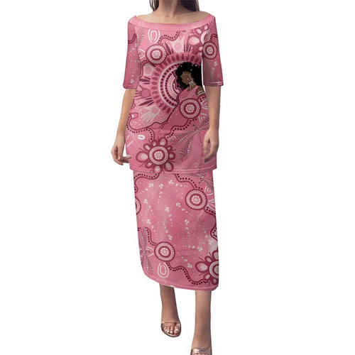 Australia Women's Day Aboriginal Family Matching Puletasi and Hawaiian Shirt Mother's Love